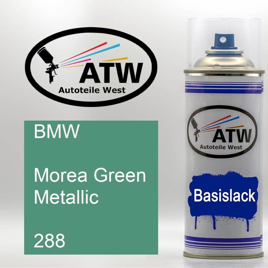 BMW, Morea Green Metallic, 288: 400ml Sprühdose, von ATW Autoteile West.